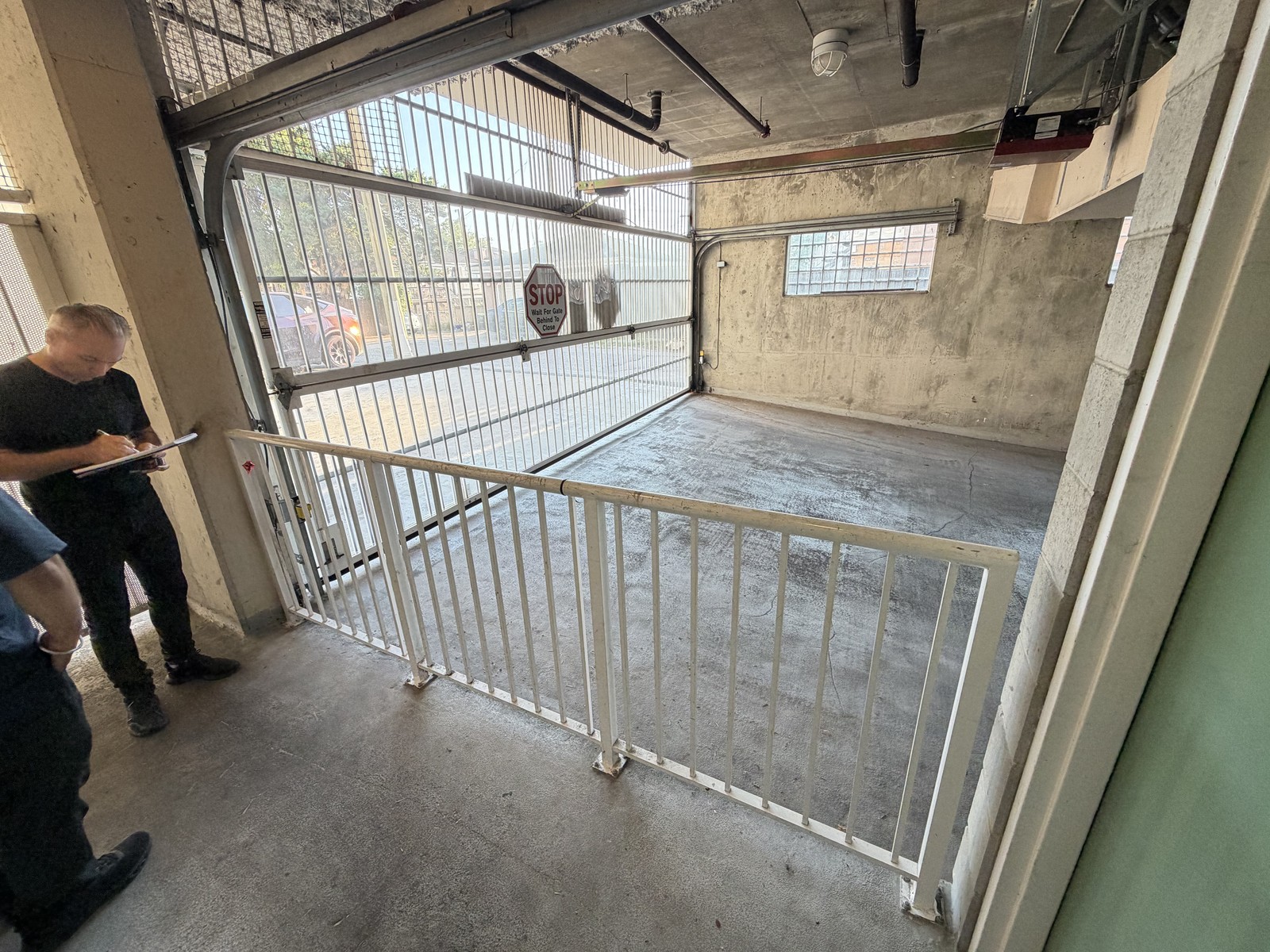 Building area before custom security gate installation